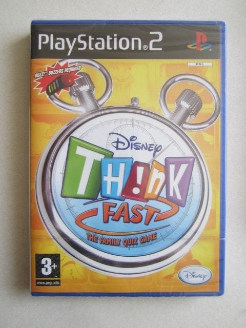 Buzz Disney Think Fast Quiz game PS2 Playstation 2, Spelcomputers en Games, Puzzel en Educatief, Nieuw, Ophalen of Verzenden, 3 spelers of meer