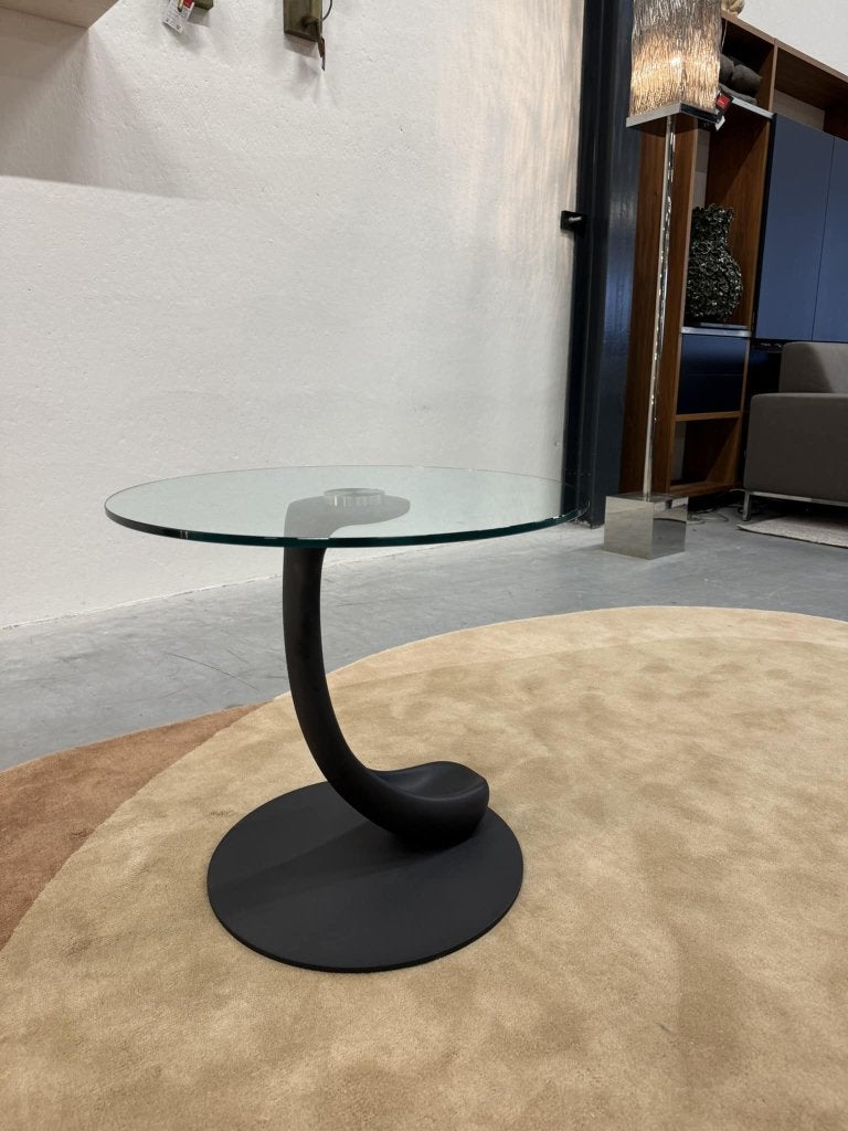 Fiam bijzettafel glas 60x60cm, 45 tot 60 cm, Gebruikt, Rond, Glas