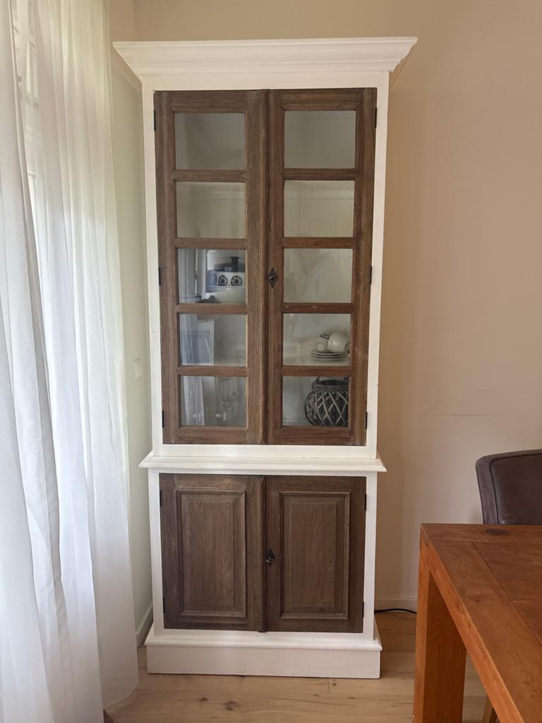 Buffetkast Louvre S teak/white-wash Riviera Maison stijl, Ophalen, Gebruikt, 100 tot 150 cm, 200 cm of meer