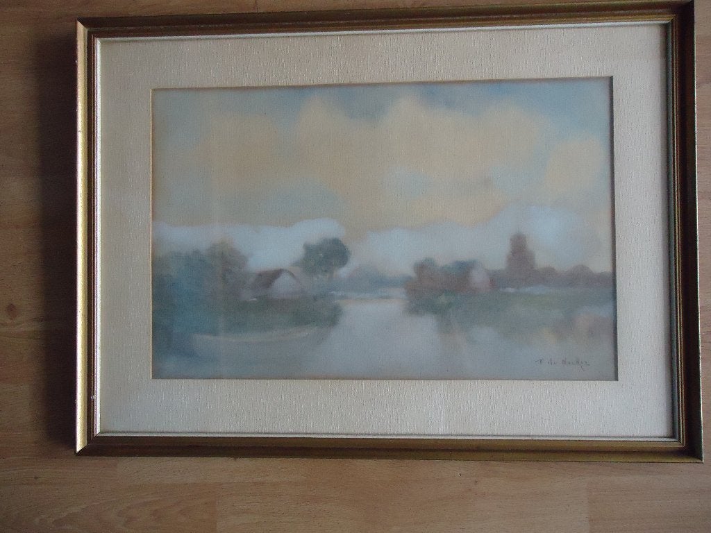 2 aquarellen van frans de nocker, Antiek en Kunst, Kunst | Schilderijen | Klassiek, Ophalen, Nederlandse school, Doek, Landschap