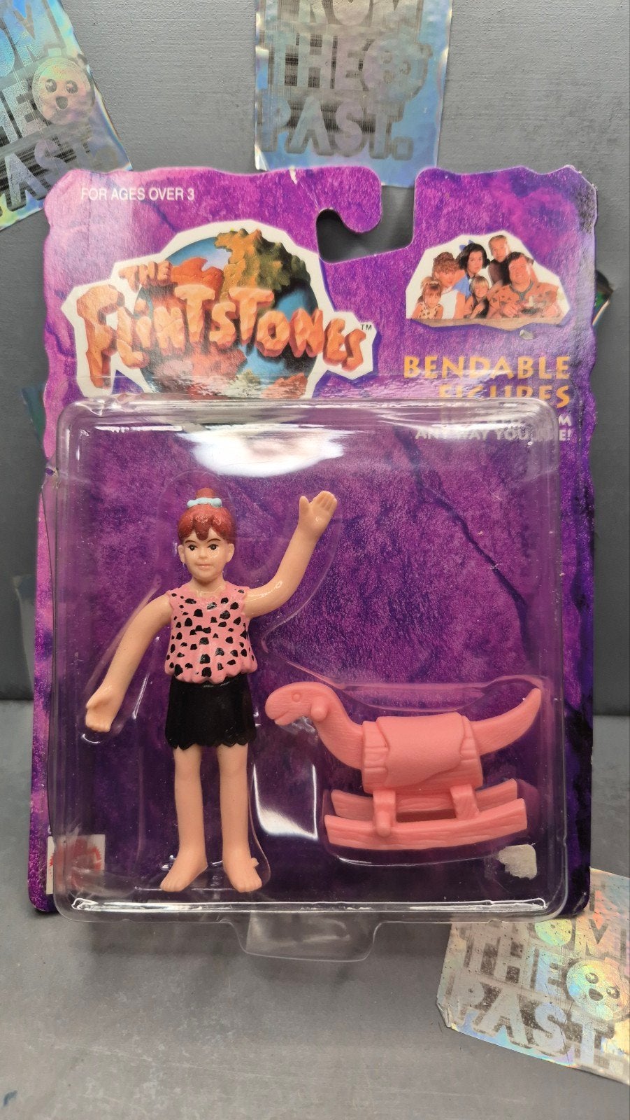The Flintstones Pebbles Bendable Figuur met Dino Schommel, Ophalen of Verzenden