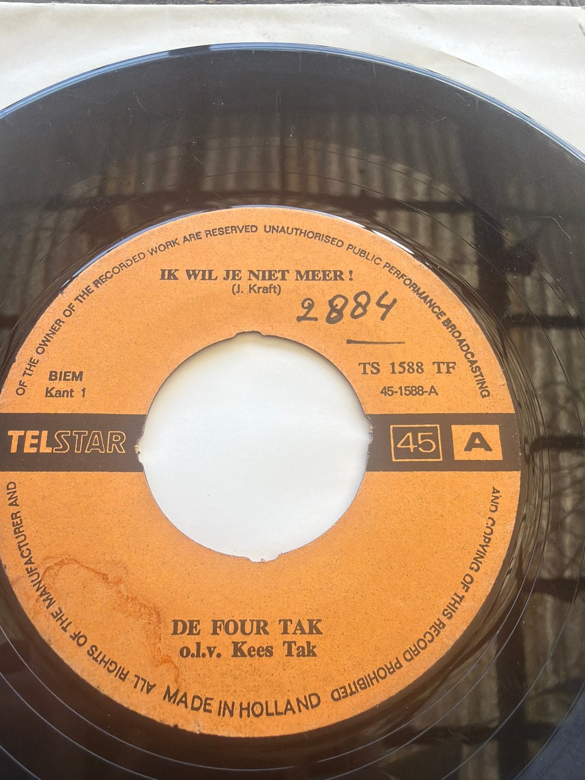 De Four Tak o.l.v. Kees Tak - Ik Wil Je Niet Meer! (7 inch), Cd's en Dvd's, Vinyl Singles, Gebruikt, 7 inch, Ophalen of Verzenden