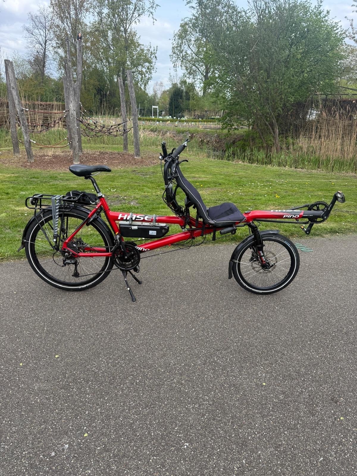 Hase Pino elektrische deelbare tandem - 2020 Nieuwe accu, Fietsen en Brommers, Fietsen | Tandems, Ophalen, Zo goed als nieuw, Meer dan 20 versnellingen