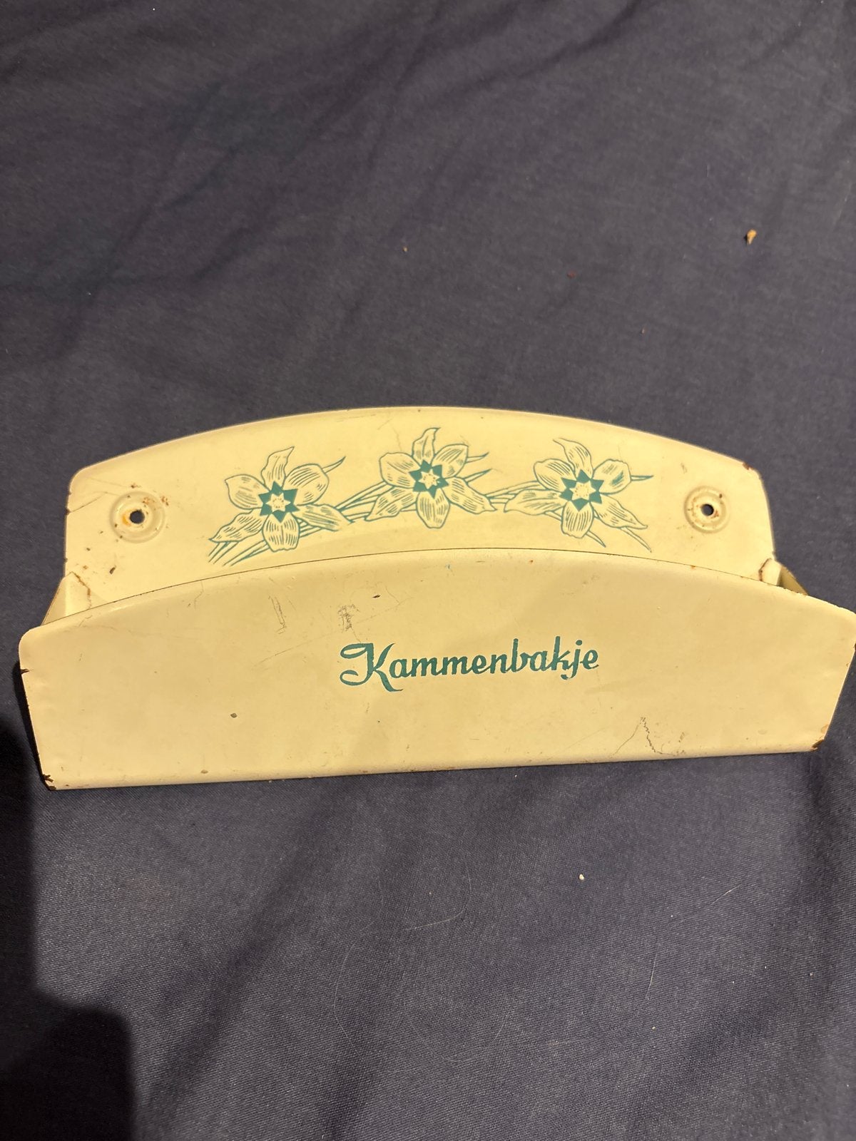 Vintage Brabantia Kammenbakje - Crème met bloemmotief, Ophalen
