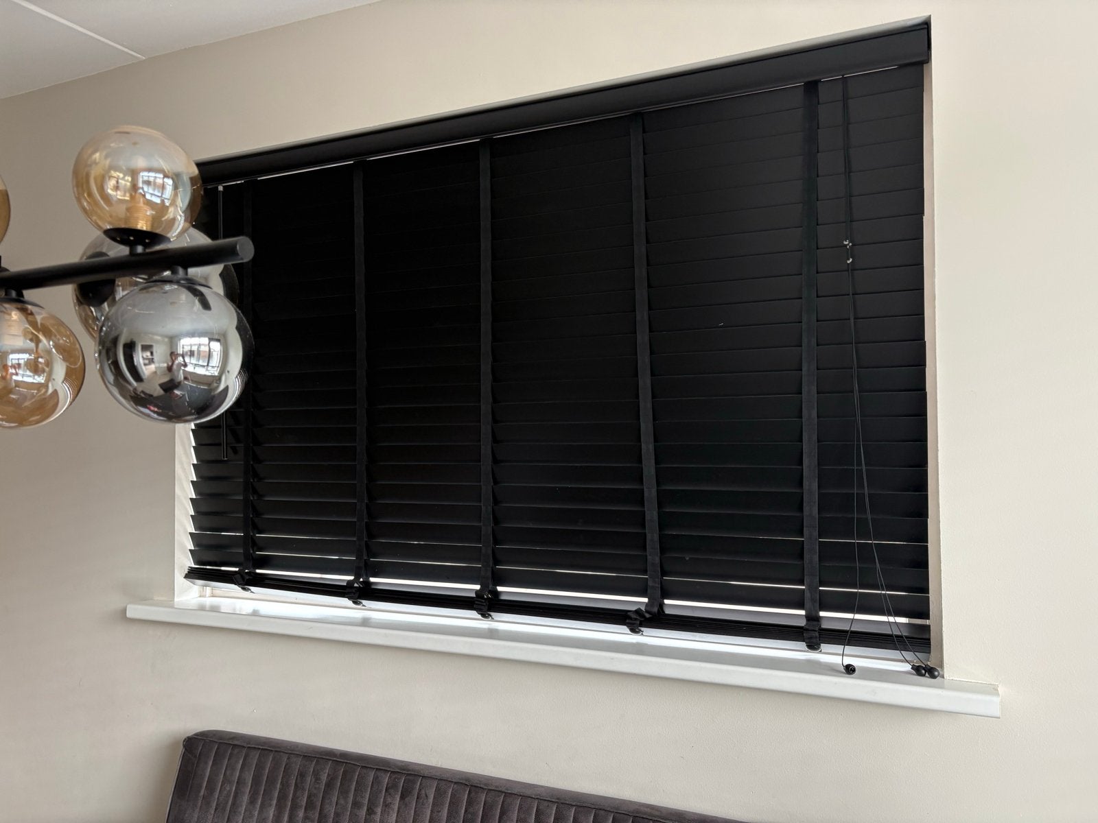 Zwarte houten jaloezie 180x130 cm van Woonexpress, Ophalen, Jaloezie, Zwart, Hout