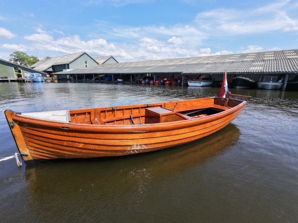 Spiegel sloep Java teak, Unieke, perfect onderhouden., Watersport en Boten, Sloepen, Binnenboordmotor, 1 cm, Zo goed als nieuw