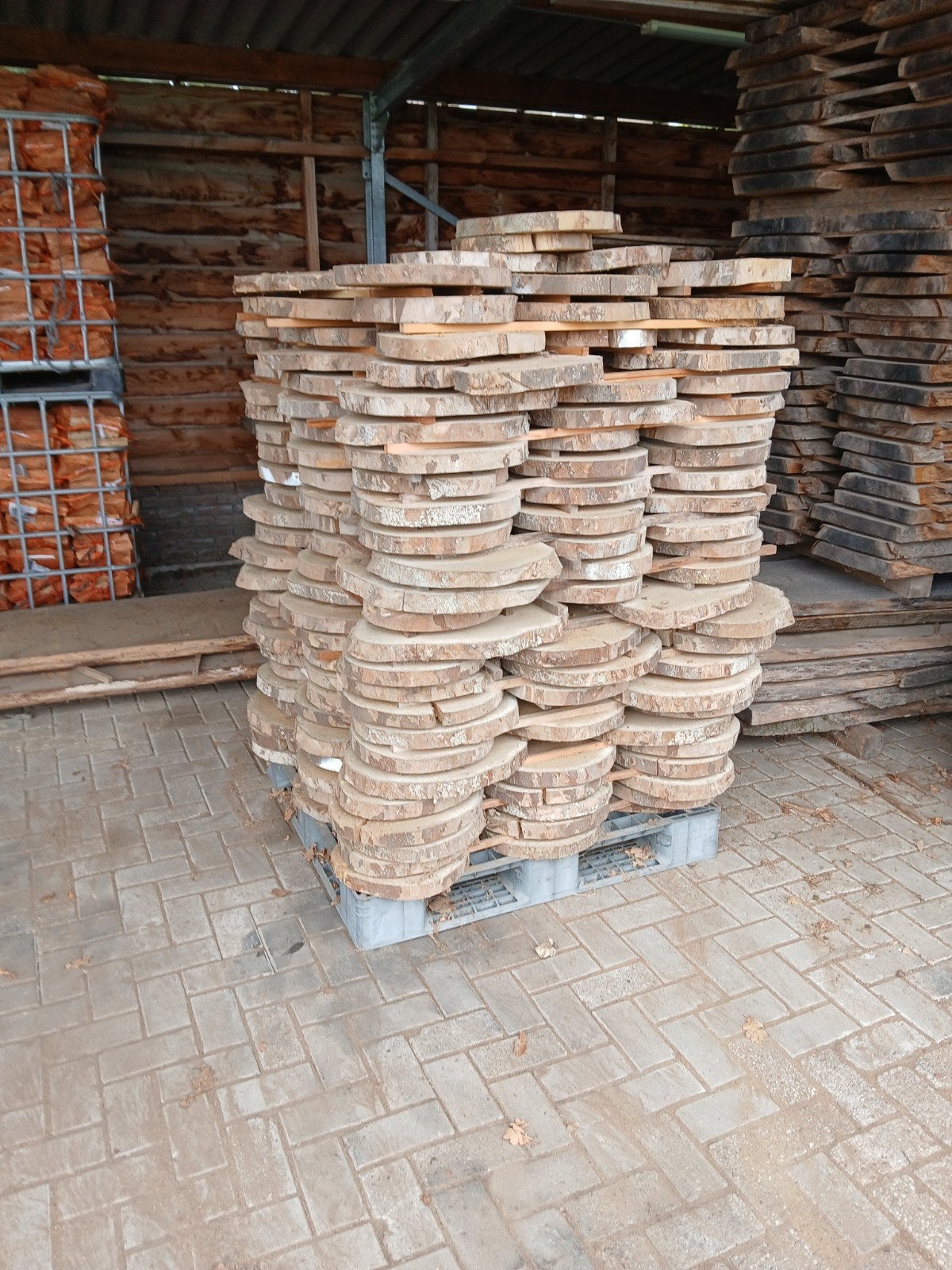 Houten schijven boomstamschijven plataan - 30 tot 50 cm, Doe-het-zelf en Verbouw, Ophalen, Gebruikt, Overige typen, 50 mm of meer