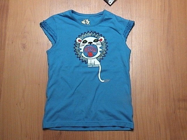 EAGER BEAVER EB Mooi NIEUW blauw t-shirt + opdruk leeuw, Meisje, Eager Beaver, Nieuw, Ophalen of Verzenden