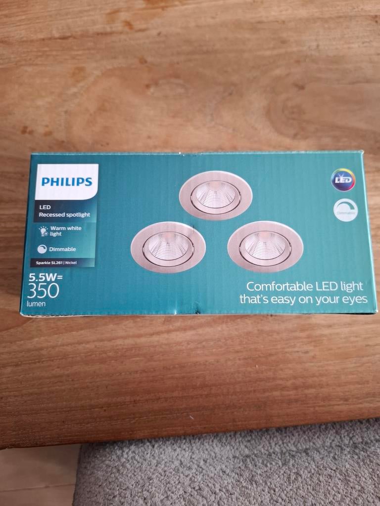 6x Philips Sparkle SL261 LED Inbouwspots Warm Wit  Dimbaar, Led, Metaal of Aluminium, Ophalen of Verzenden, Zo goed als nieuw