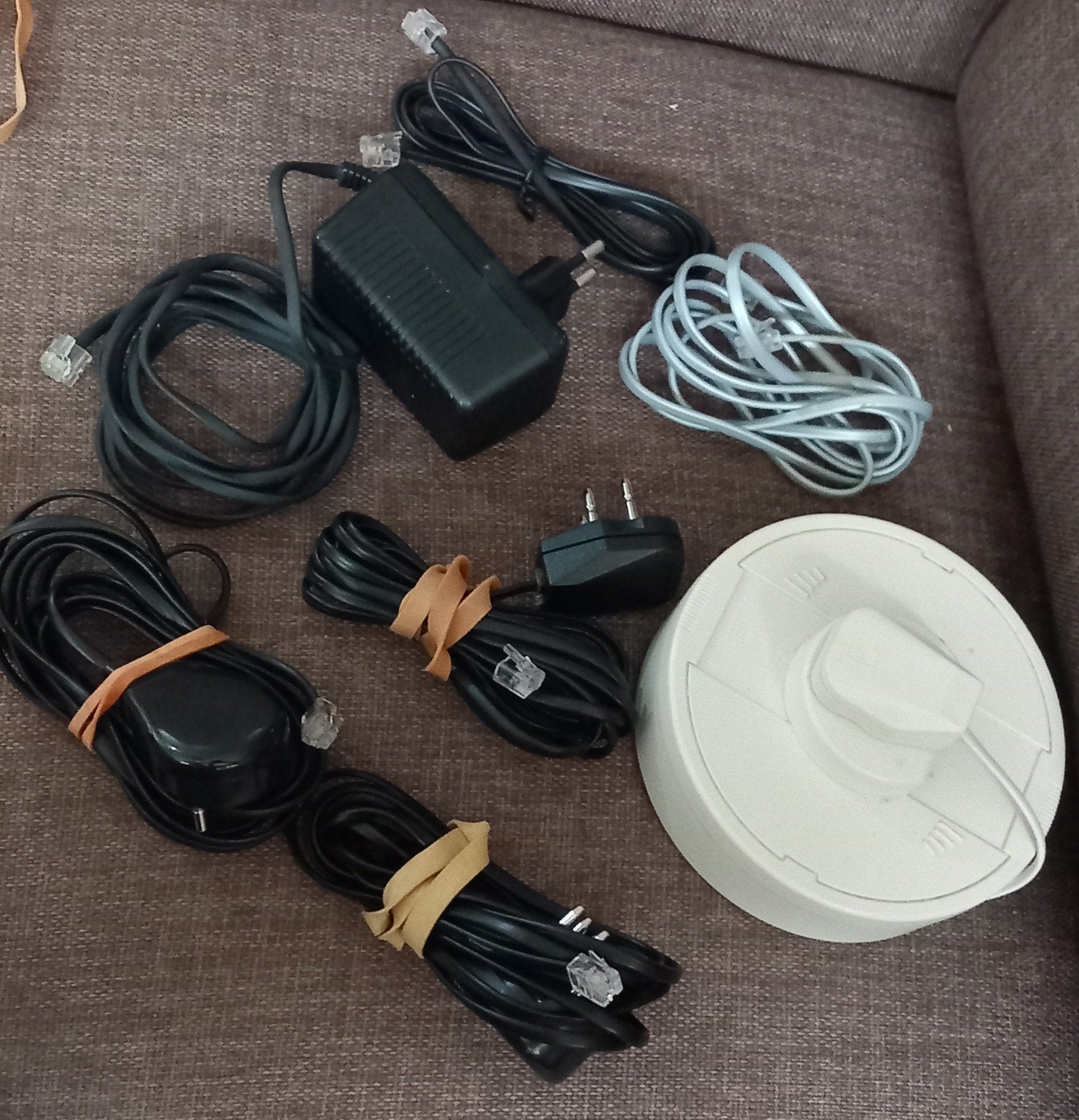 Vintage PTT telefoon haspel retro telecom met diverse kabels, Ophalen of Verzenden, Nieuw