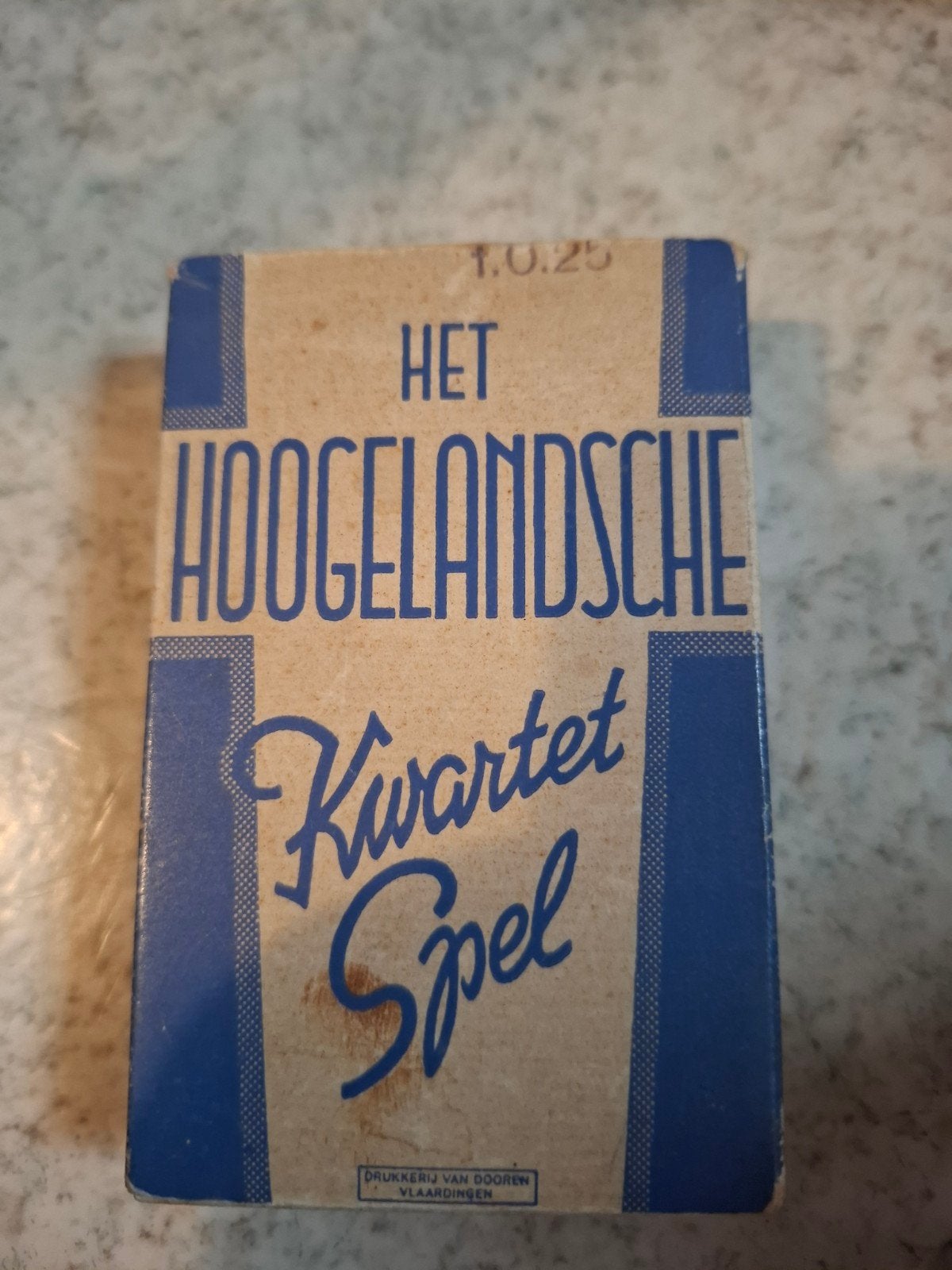 Het Hoogelandsche Kwartet Spel - Vintage Kaartspel, Drie of vier spelers, Ophalen of Verzenden, Gebruikt, Drukkerij van Dooren Vlaardingen