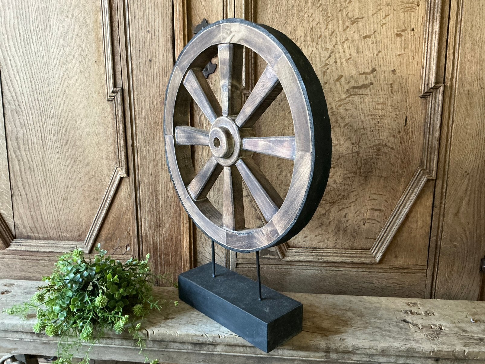 NIEUW houten wagen wiel op voet, Ophalen, Nieuw