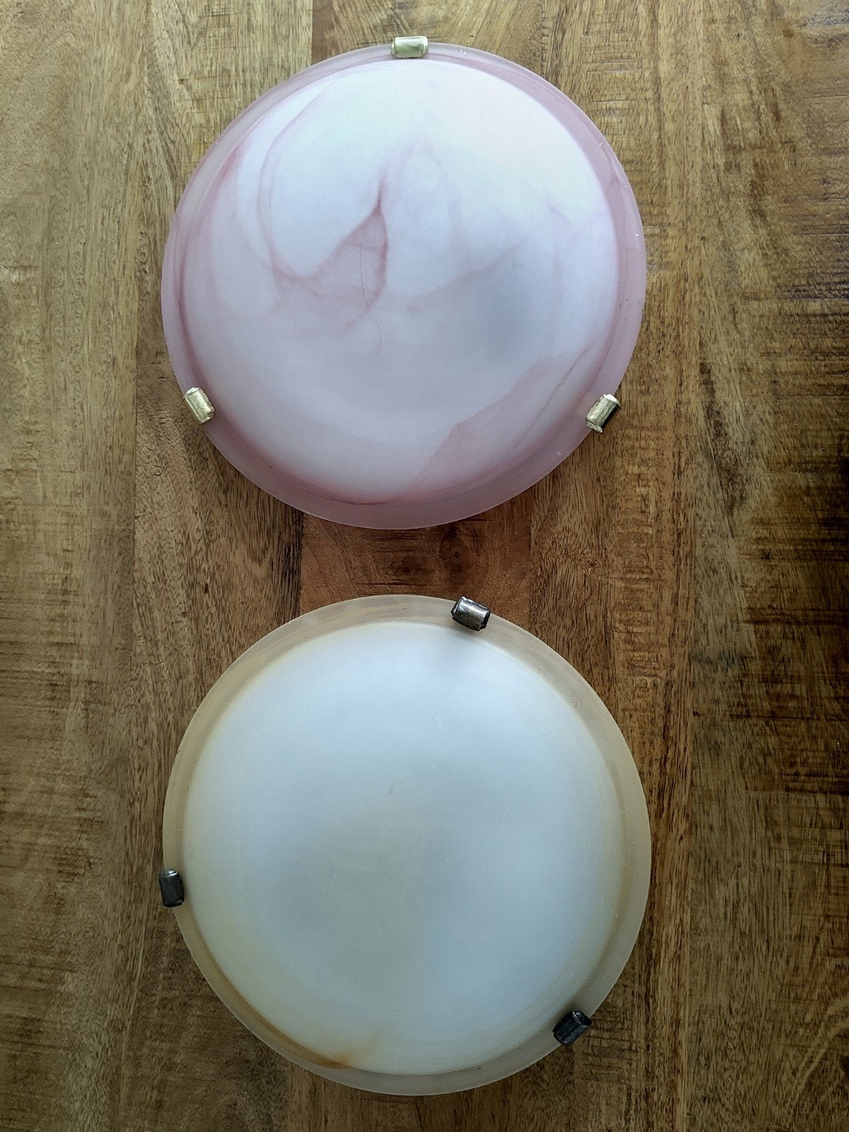 Deco Mode Rome Plafondlampen - Geel en Roze (2 stuks), Huis en Inrichting, Gebruikt, Meerkleurig, Glas, E27 (groot)