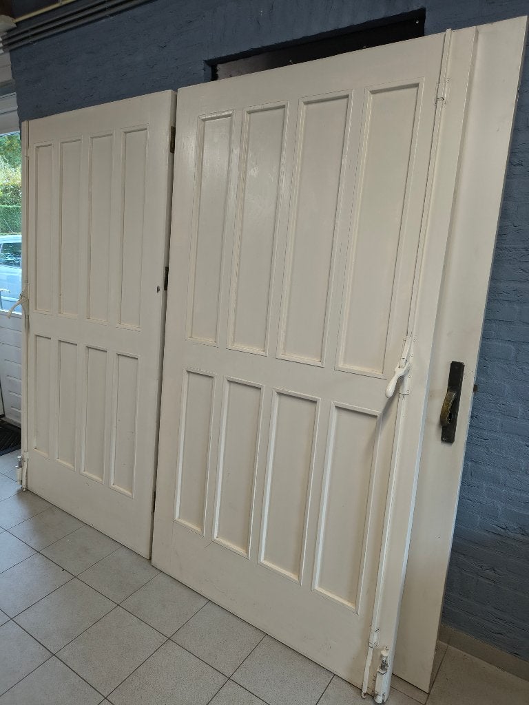 Houten garagedeuren / schuurdeuren, Ophalen, Gebruikt, 120 cm of meer, Garagedeur