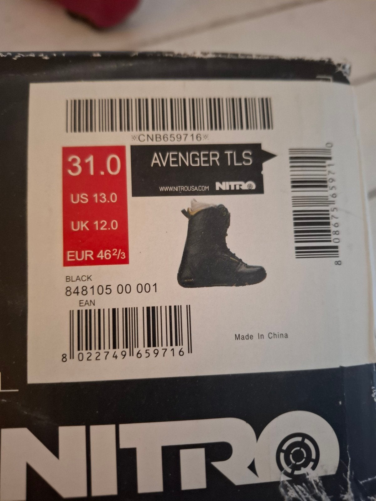 Nitro Avenger TLS Snowboard Boots - Maat 46 2/3, Ophalen of Verzenden, Zo goed als nieuw, Snowboots