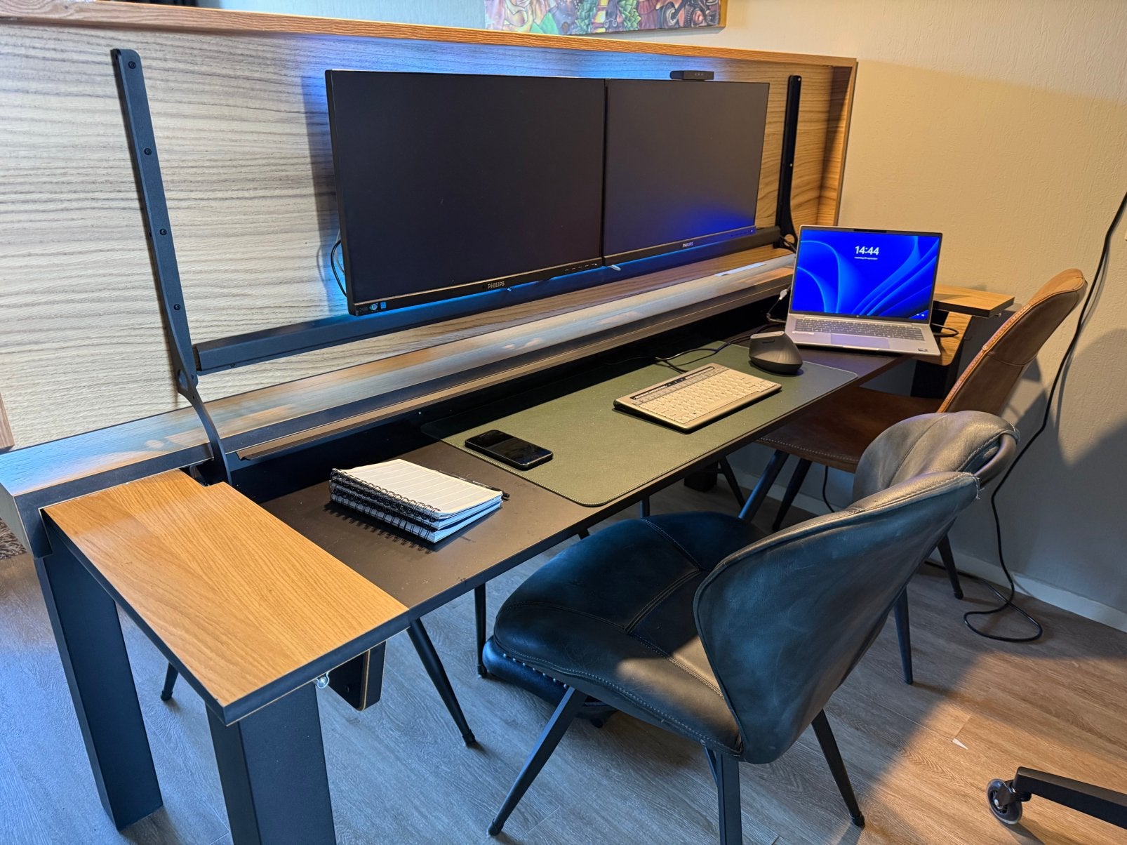 Thuiswerktafel, Ophalen, Hout, Bruin, 200 cm