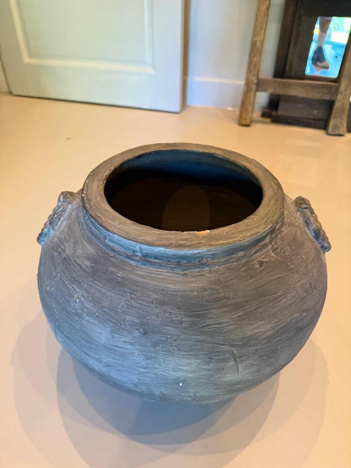 Hoffz pot, decoratieve pot, aardewerk pot, Huis en Inrichting, Woonaccessoires | Vazen, Ophalen, Gebruikt, Steen/keramiek, Geschikt voor droogbloemen