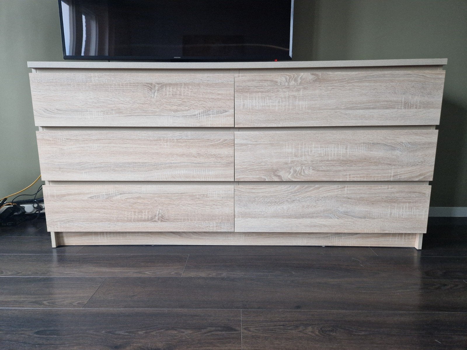 JYSK TEX Kast met 6 diepe lades - Blank hout, Huis en Inrichting, Ophalen, 5 laden of meer, 150 tot 200 cm, Zo goed als nieuw