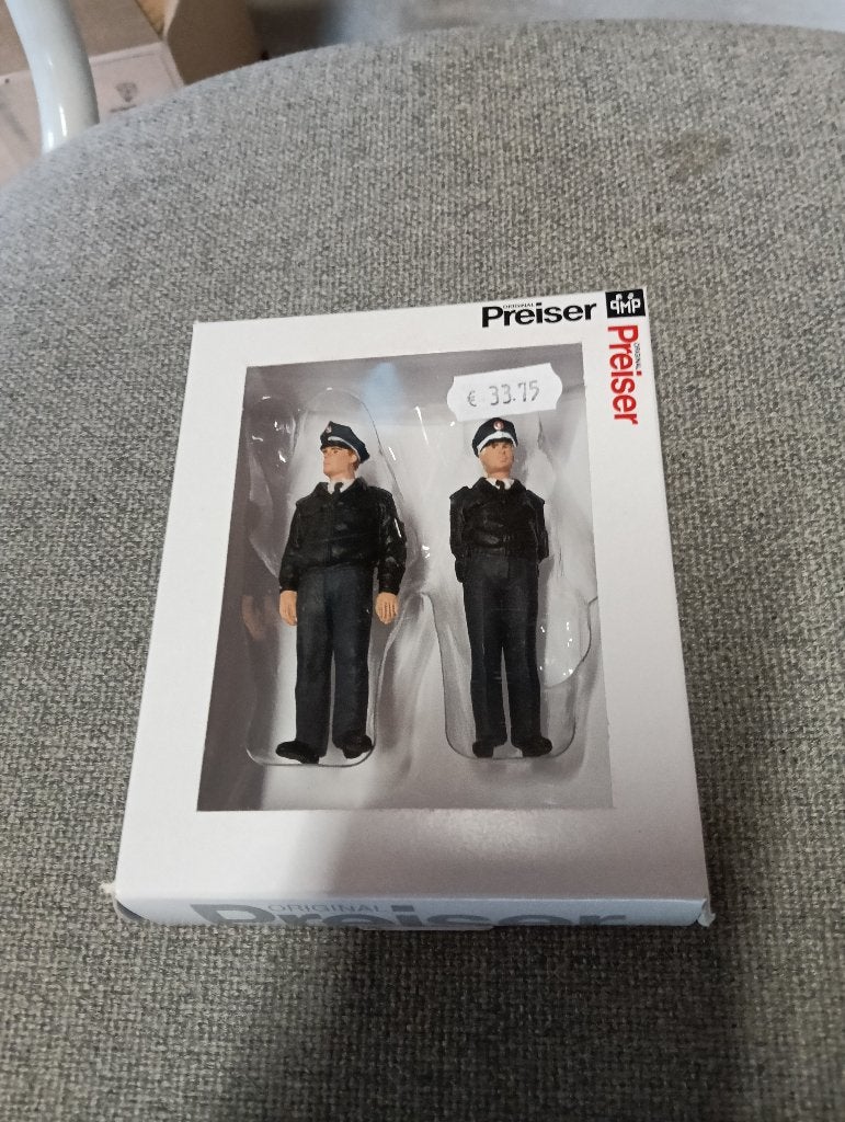 Preiser 44907- Politieagenten blauw staand schaal G, Overige merken, Wisselstroom, Overige typen, Nieuw