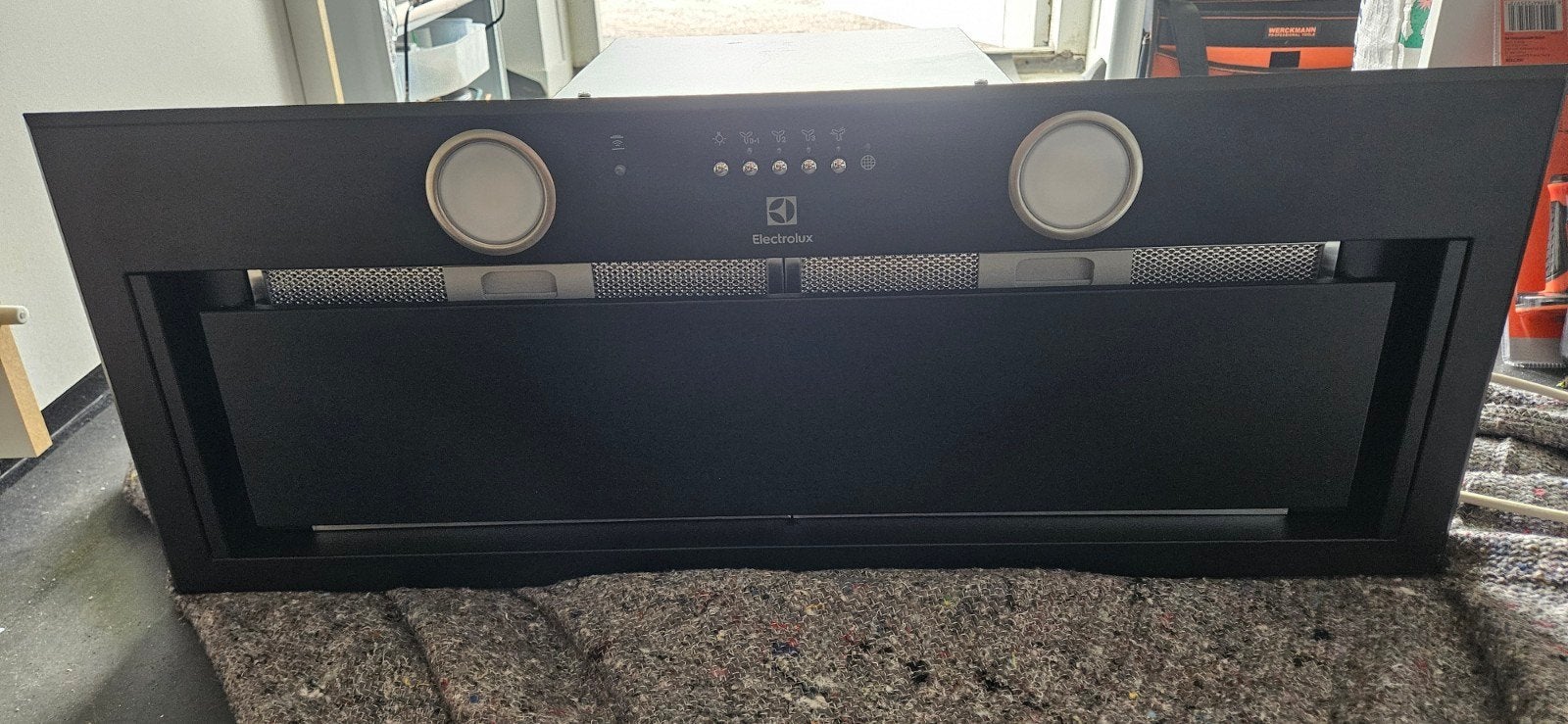 Nieuwe afzuigkap, zwart, onderbouw, Ophalen, Zwart, Nieuw, 50 tot 100 cm