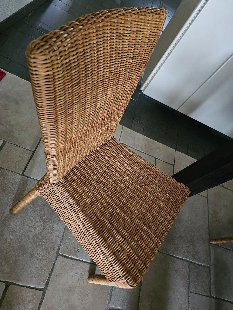 4 Landelijke Rieten Stoelen, Huis en Inrichting, Ophalen, Gebruikt, Overige kleuren, Riet of Rotan