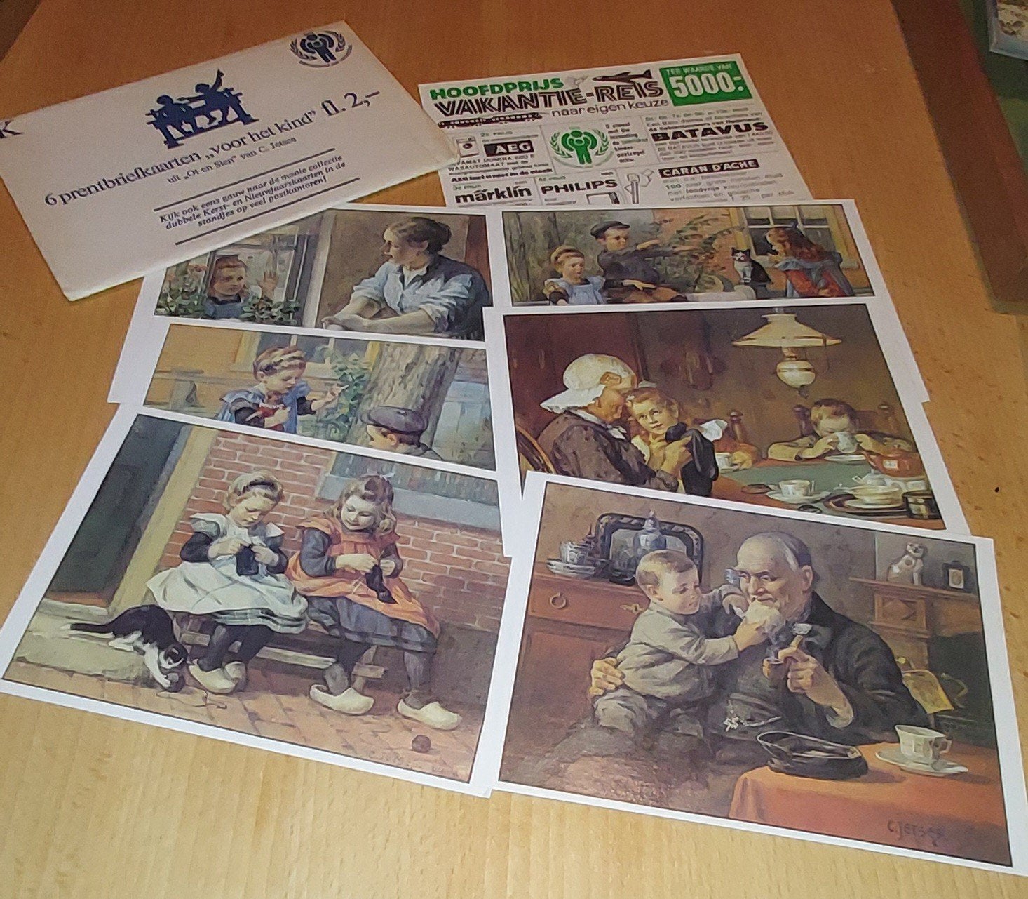 "Voor het kind" kaarten 1979 - Complete set Cornelis Jetses, Ophalen of Verzenden, 1960 tot 1980, Ongelopen, Kinderen