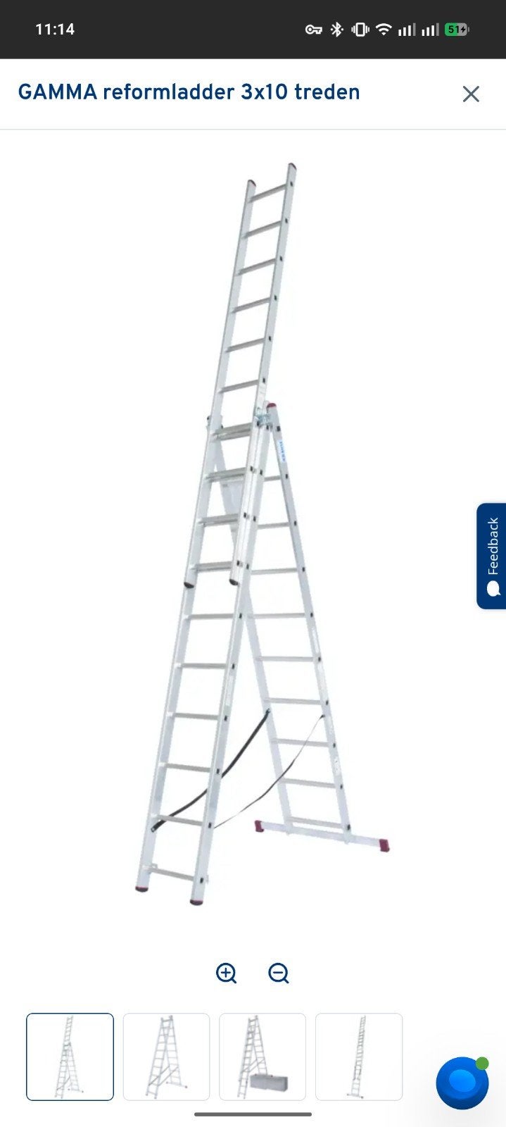 Krause reformladder 3x10 treden, z.g.a.n. + reservevoetjes, Doe-het-zelf en Verbouw, Ladders en Trappen, Ophalen, Zo goed als nieuw