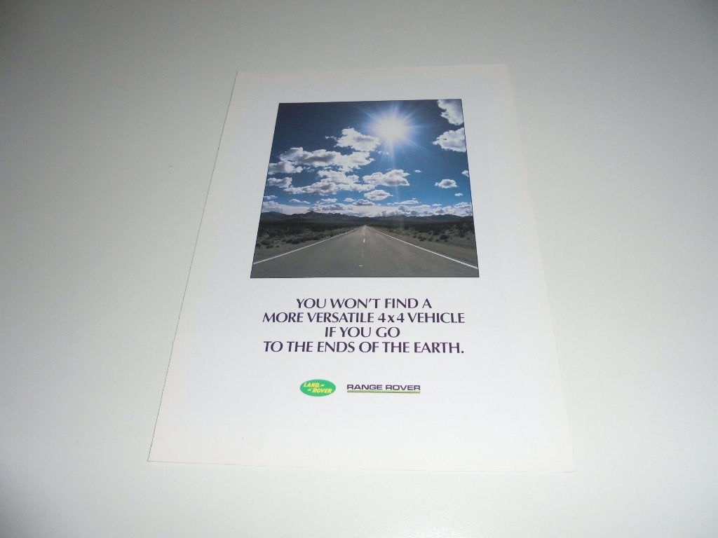 brochure Land Rover en Range Rover modellenprogramma 1986, Ophalen of Verzenden, Zo goed als nieuw, Overige merken