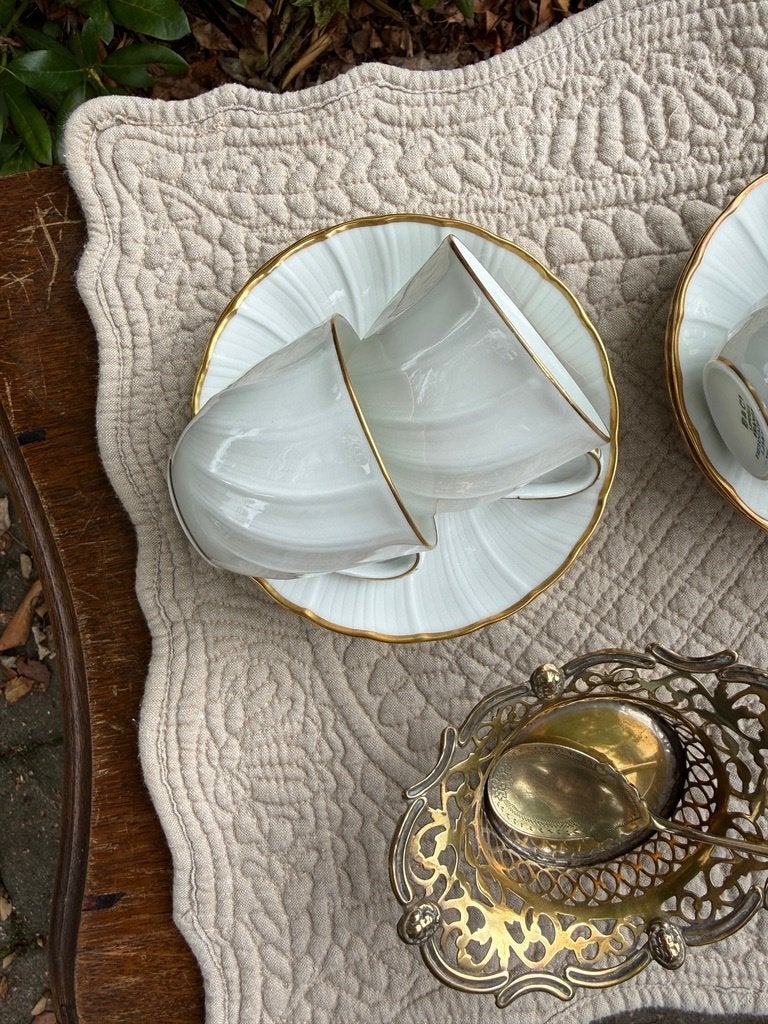 Bernardaud Limoges Verlaine | 6 kop & schotels | vintage, Antiek en Kunst, Ophalen of Verzenden