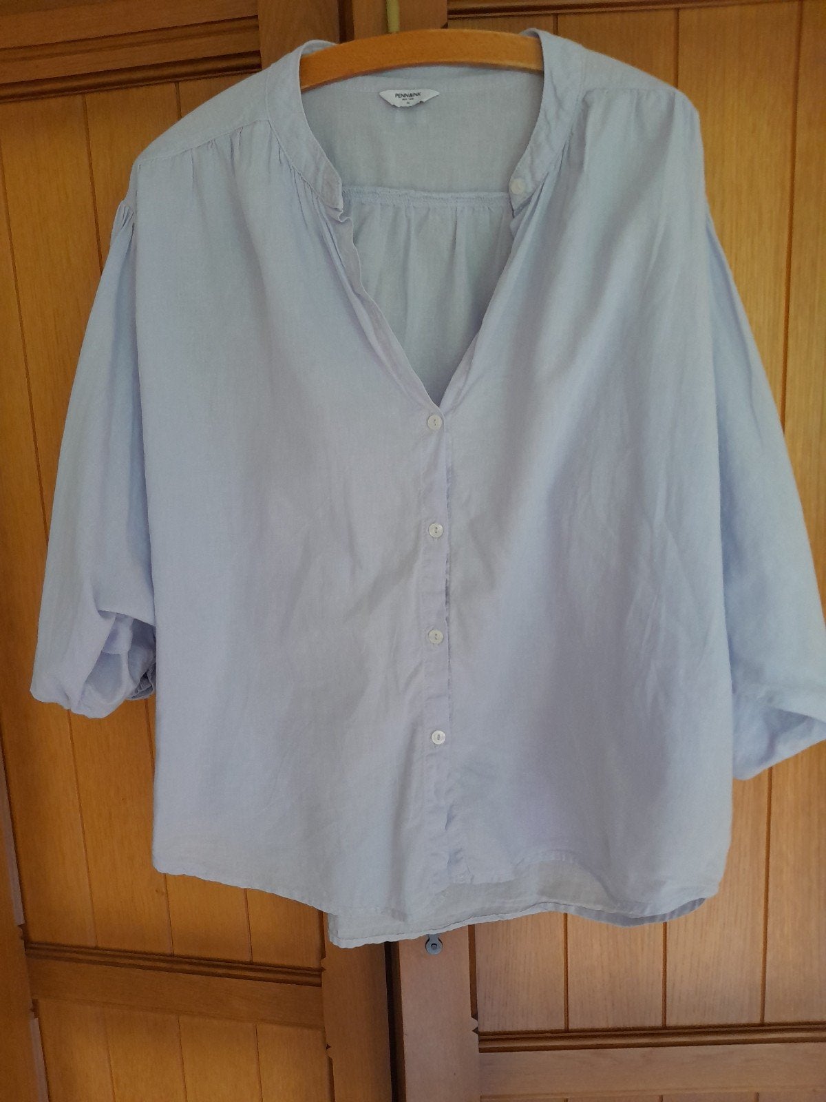Wijde blouse top Penn&Ink lila lichtblauw, Penn & Ink, Zo goed als nieuw, Maat 36 (S), Verzenden