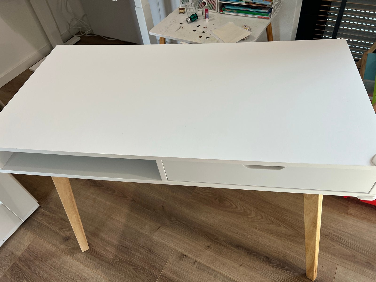 Jysk TAMHOLT Bureau - Wit/Naturel - 50x100 cm, Ophalen, Scandinavisch, 50 cm, Zo goed als nieuw