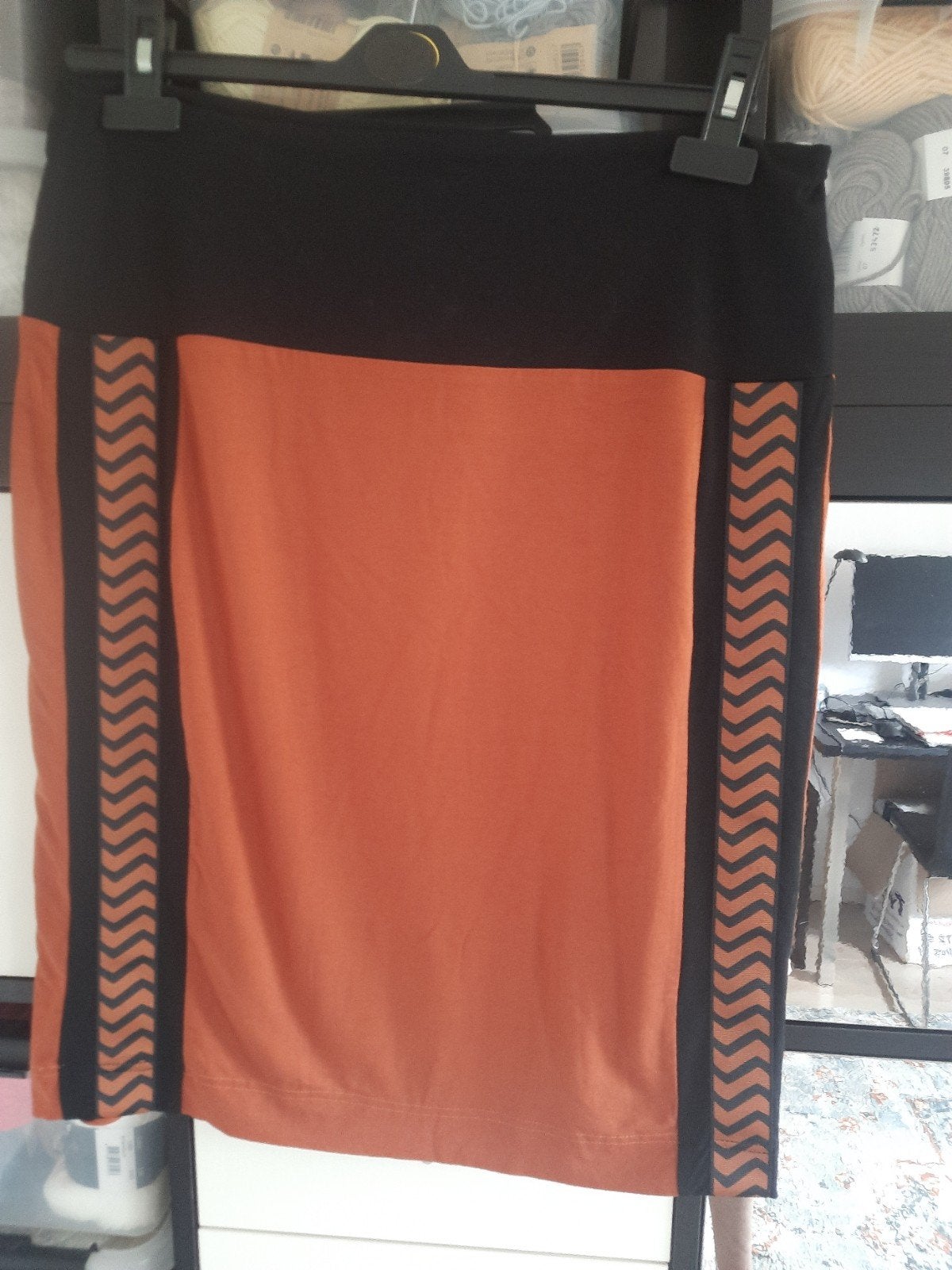 Chiarico Kokerrok Zwart/Oranje Maat XXL, Kleding | Dames, Zwart, Nieuw, Ophalen of Verzenden, Knielengte