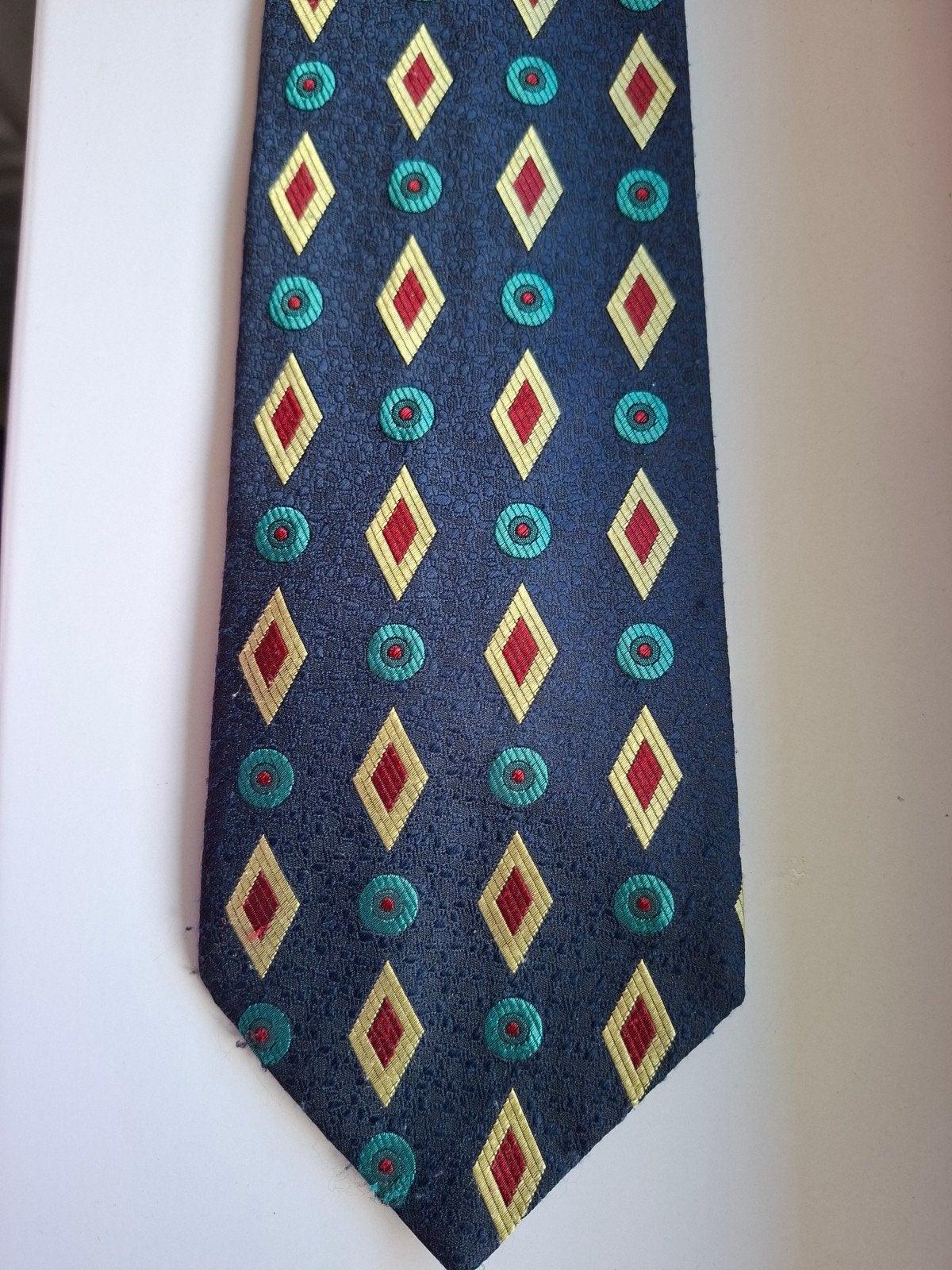 Derby stropdas met patroon - Zo goed als nieuw, Derby, Blauw, Ophalen of Verzenden, Zo goed als nieuw