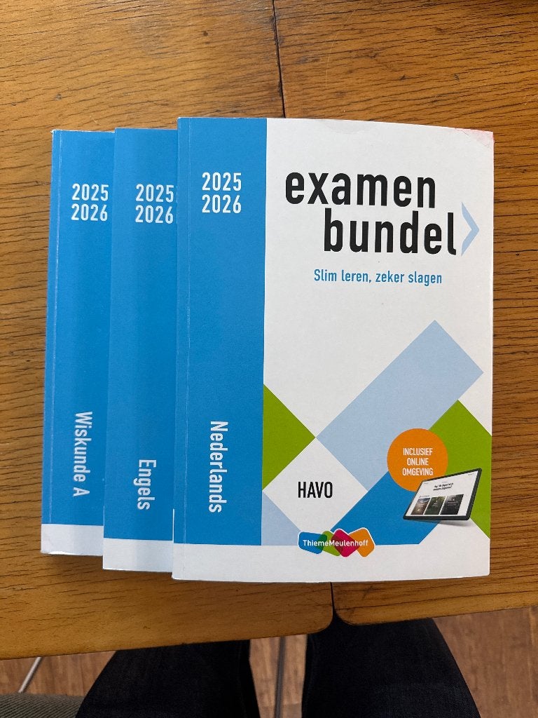 Examen bundel Nederlands, Wiskunde A en Engels 2025/2026, Boeken, Schoolboeken, Wiskunde A, Ophalen of Verzenden, Zo goed als nieuw