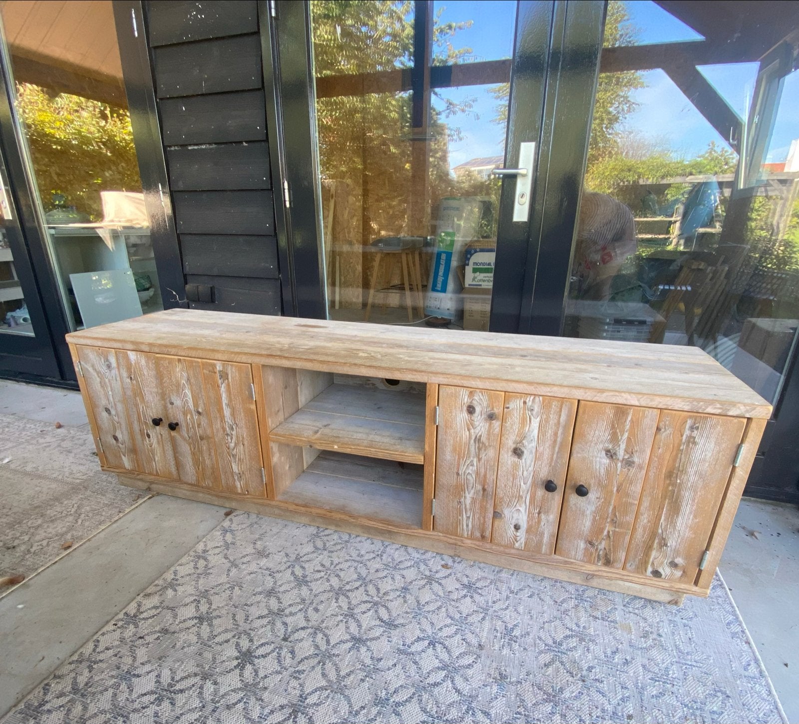 Mooi sterk houten kast / tv meubel, Ophalen, Gebruikt, 150 tot 200 cm, Minder dan 100 cm