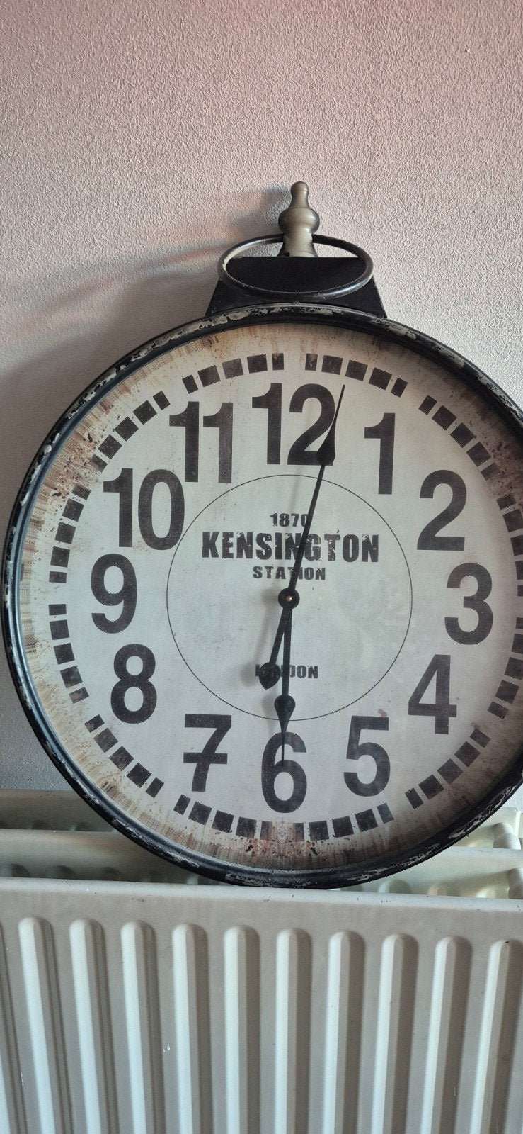 Grote IndustriÃ«le Wandklok - Kensington Station, Ophalen, Analoog, Industrieel, Wandklok