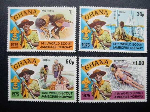 Postzegels Ghana 1976 scouting - cw. 7,40 postfris., Ophalen of Verzenden, Overige landen, Postfris