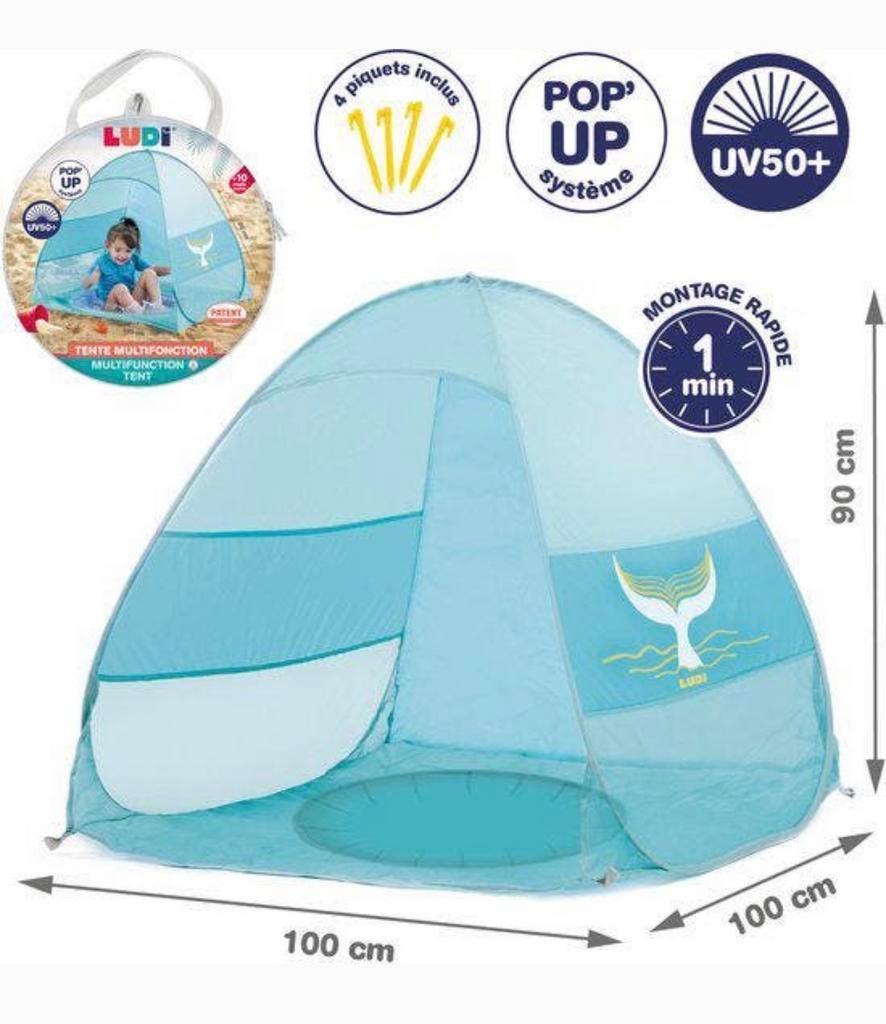 LUDI Pop-up Strandtent speeltent tent UV50+ XXL Nieuw + tas, Kinderen en Baby's, Speelgoed | Speeltenten, Nieuw, Ophalen of Verzenden