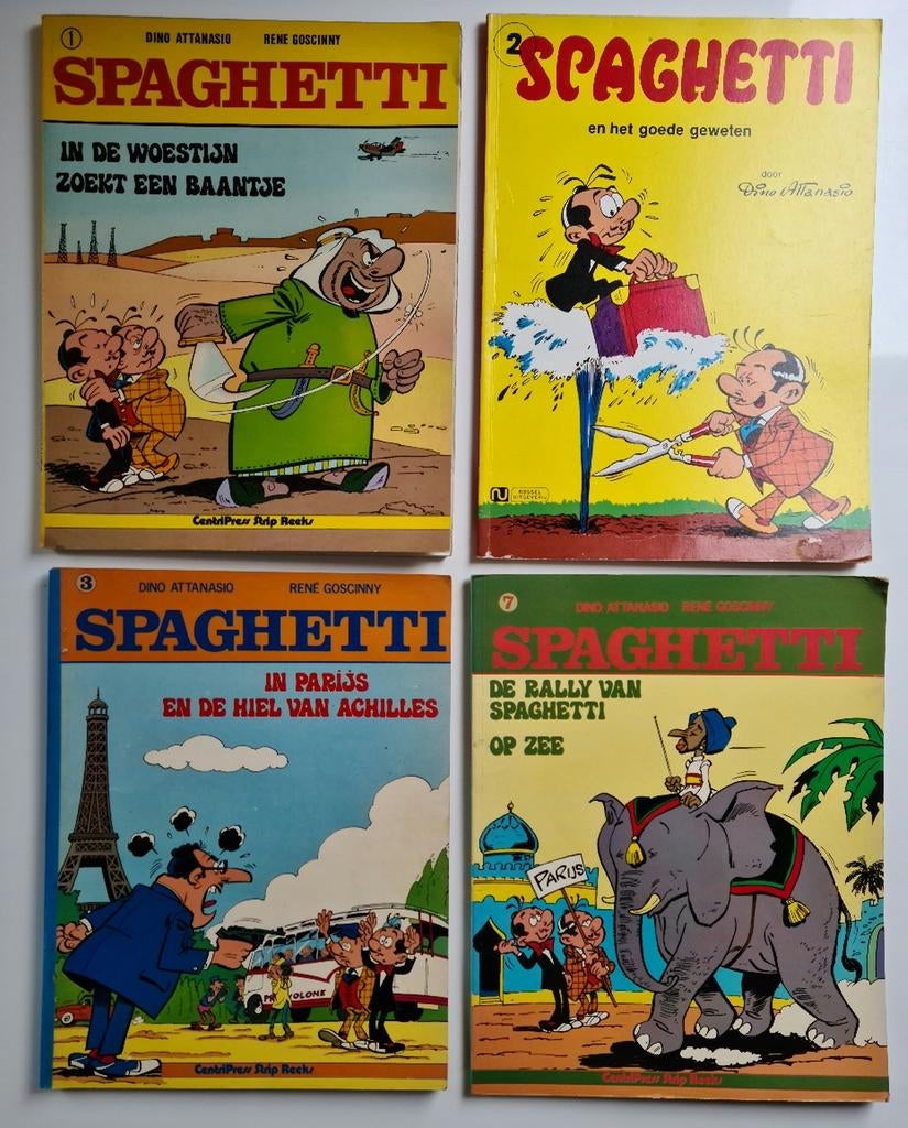 Te koop Spaghetti door Dino Attanasio en René Goscinny., Boeken, Stripboeken, Meerdere stripboeken, Ophalen of Verzenden, Gelezen
