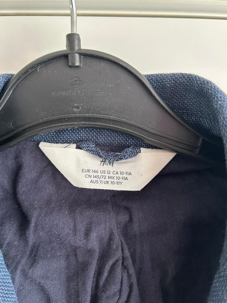 Blauwe Colbert van H&M maat 146, Kinderen en Baby's, Ophalen of Verzenden, Zo goed als nieuw, Jongen, Jas