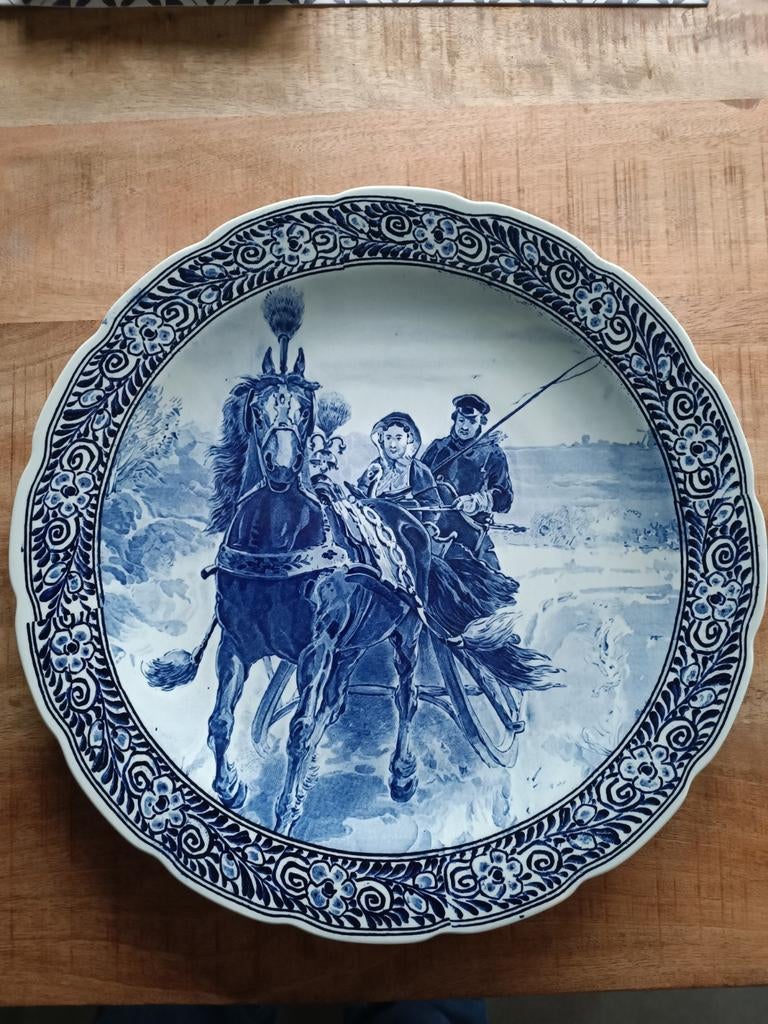 Groot wandbord, Delfts blauw, Royal Sphinks, Ophalen of Verzenden