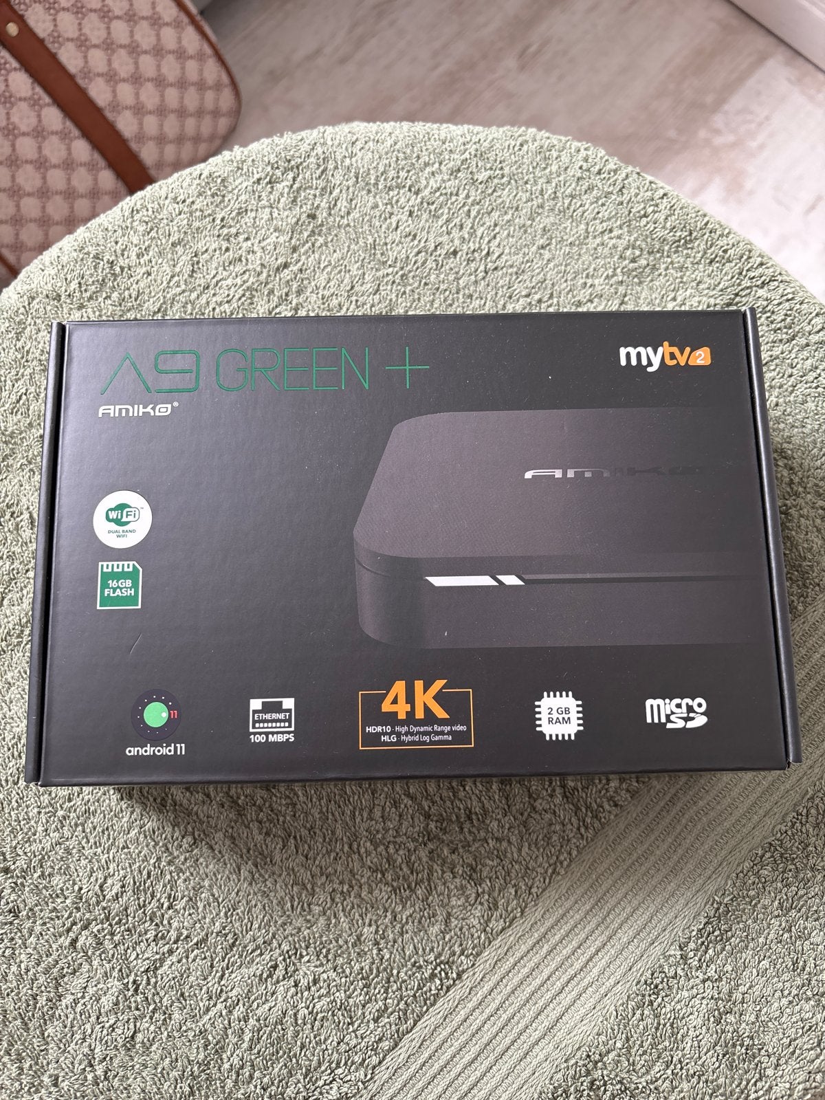 Amiko A9 Green+ 4K Android TV Box - Zo goed als nieuw, Ophalen of Verzenden, Zo goed als nieuw, HDMI, Minder dan 500 GB