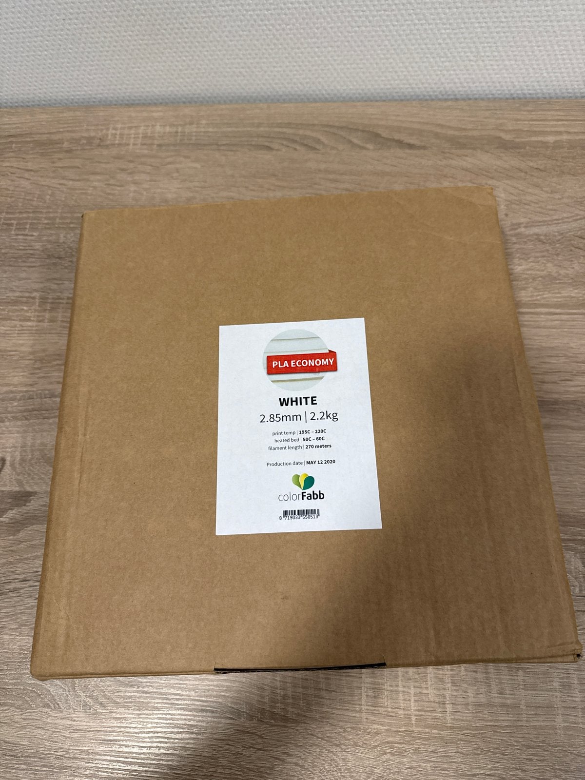 ColorFabb PLA Economy Wit 2.85mm 2.2kg Filament, Ophalen of Verzenden, Nieuw, Filament