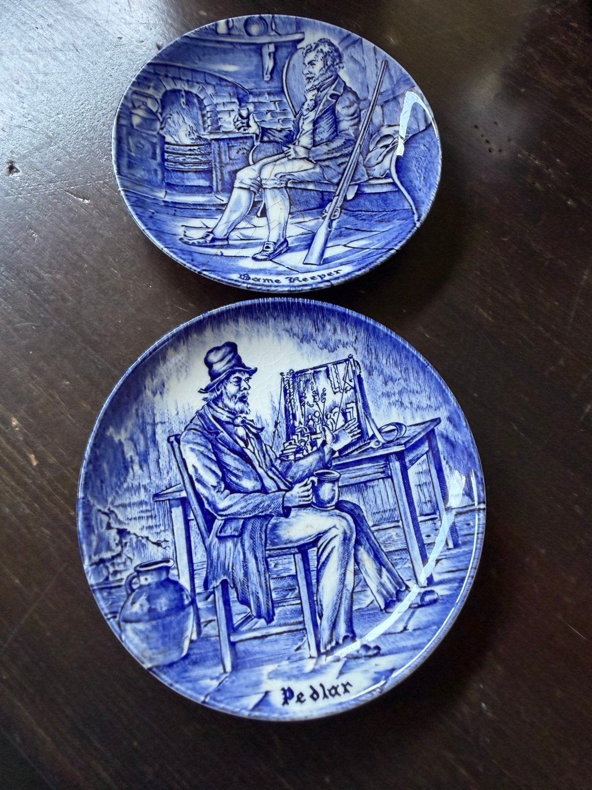 Enoch Wedgwood "Small Tradesman" en "Game Keeper" bordjes, Antiek en Kunst, Ophalen of Verzenden