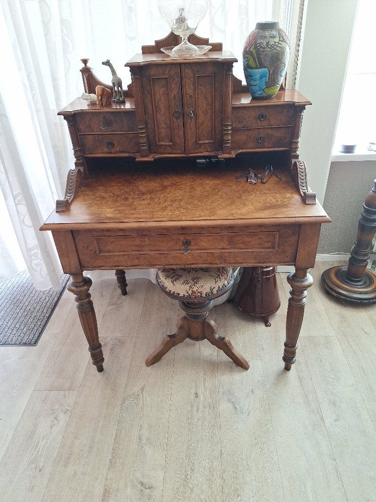 Houten secretaire met opzet en laden, Huis en Inrichting, Kasten | Secretaires, Ophalen, Gebruikt, Louis Philippe-stijl