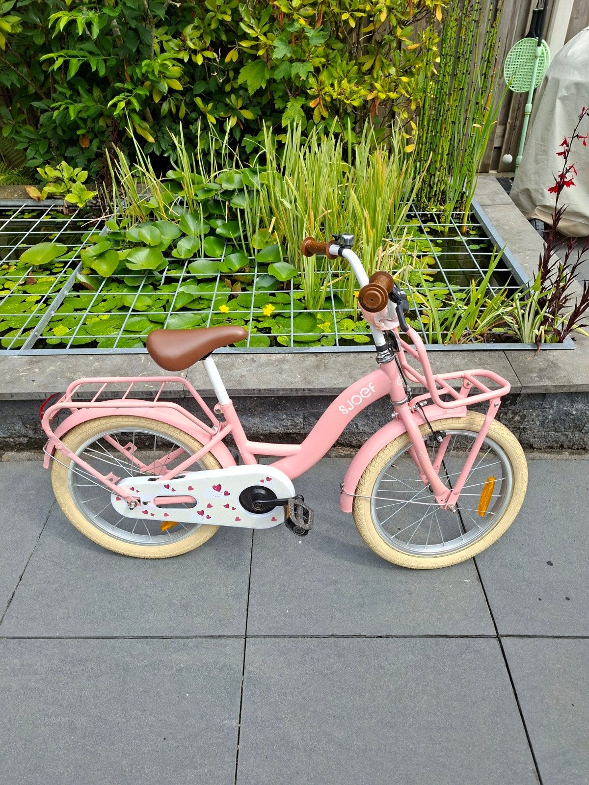 kinder fiets 18 inch merk: Sjoef, Fietsen en Brommers, Fietsen | Meisjes, Ophalen, Terugtraprem, Gebruikt, Handrem