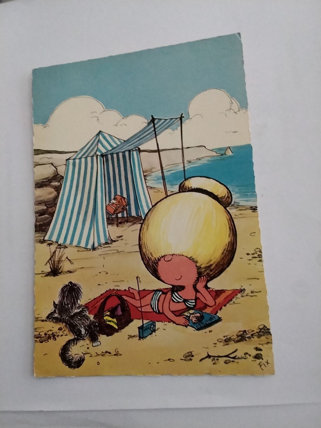 FRANSE ANSICHTKAART. FIX -  Yéyé et Ouah-Ouah sur la plage, Ophalen of Verzenden, 1960 tot 1980, Gelopen