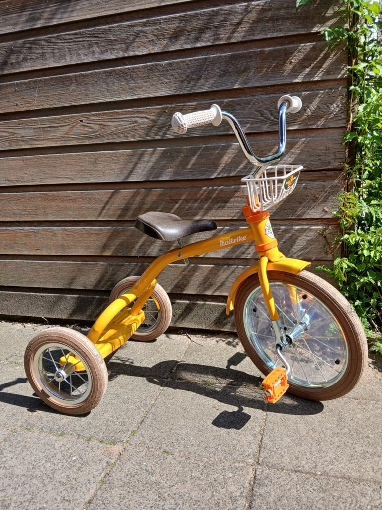 Driewieler Italtrike Road Work Classic 16" Oranje, Fietsen en Brommers, Fietsen | Driewielers, Gebruikt, Terugtraprem, Ophalen