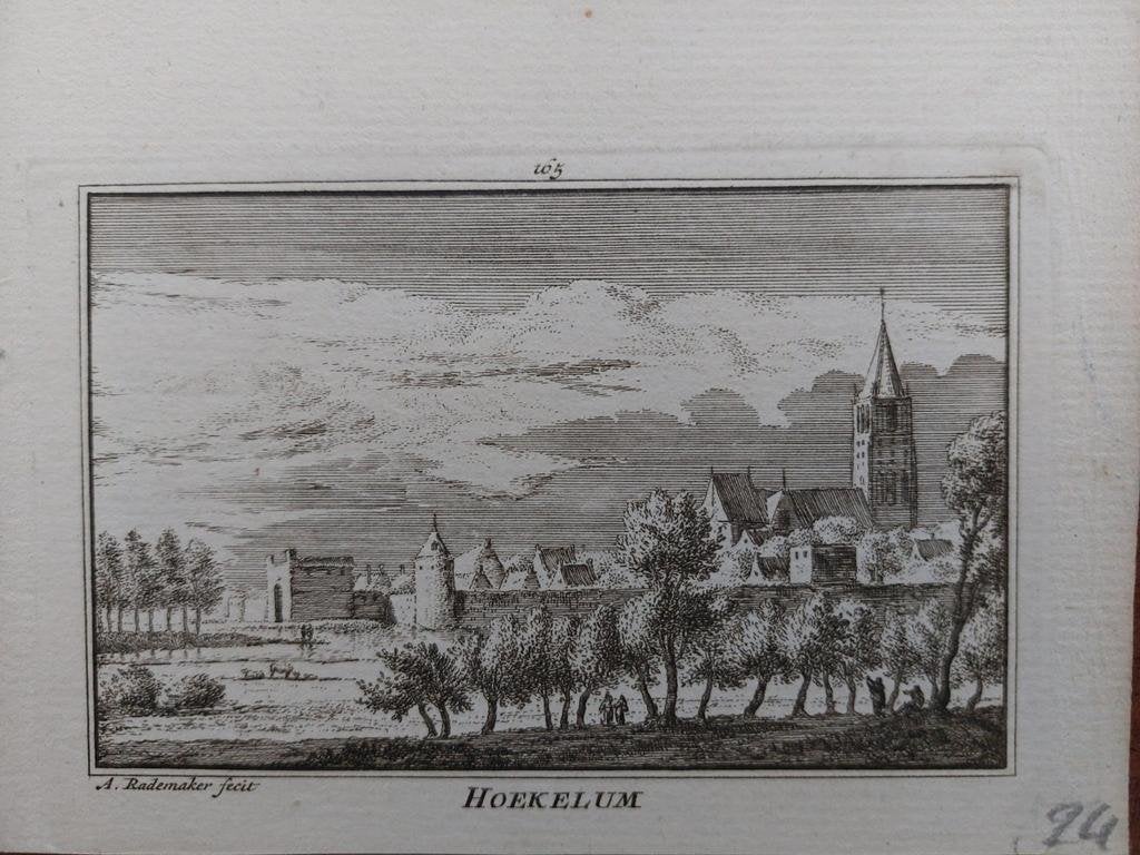 165 / Hoekelum - Heukelom  Gravure van A. Rademaker, Antiek en Kunst, Ophalen of Verzenden