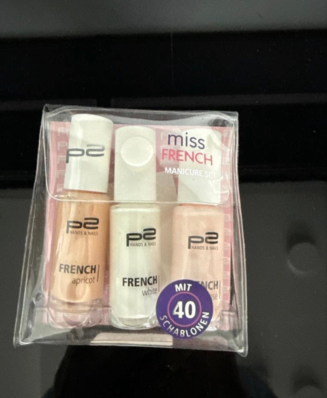 P2 Miss French Manicure Set van 3 kleuren. Nieuw, Overige kleuren, Nieuw, Ophalen of Verzenden, Handen en Nagels